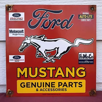 Vintage 1968 Dated Ford Mustang Porcelain Sign Fomoco Dealership Gas Oil • $39.99