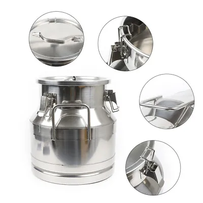 12-60L Stainless Steel Milk Can Wine Pail Bucket Oil Milk Tote Jug With Seal Lid • $78