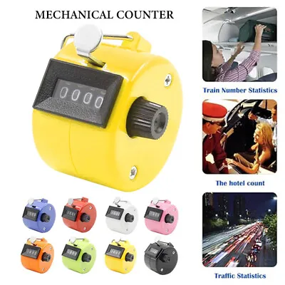 Mechanical Hand Tally Number Counter Click Clicker 4 Digit Counting Manual HD • £3.99