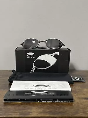 VTG 2001 Oakley E Wire 2.1 Sunglasses Pewter/Black Iridium RARE W/Box & Papers • $199.99