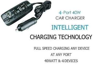 New USB 4 Port Travel Car Charger Hub Apple Android Samsung Phone 12v  351140 • $9.50