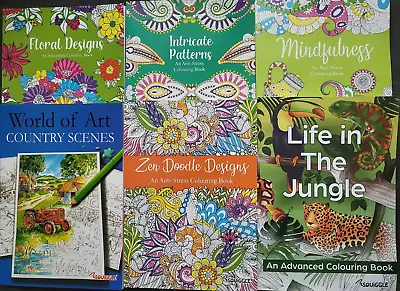 A4 COLOURING BOOKS BOOK KIDS ADULT STRESS RELIEF Colour Therapy DOODLE ALL AGES • £3.29