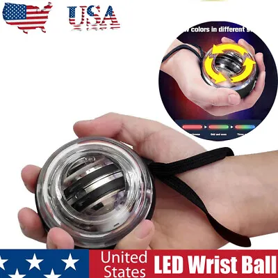 LED Wrist Ball Trainer Relax Gyroscope Ball Muscle Power Ball Gyro Arm Exerciser • $22.99