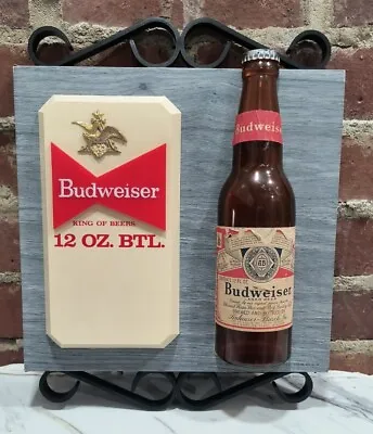 Vintage Budweiser Beer 1968   Bar Sign Bottle Man Cave Store Advertising BUD  • $35