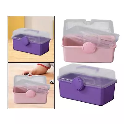Portable Storage Box With Handle Craft Box Toolbox With Handle Multipurpose • £8.47