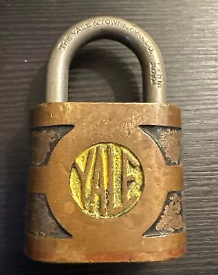 Yale And Towne Vintage Brass Padlock With Yale Key And Name Tag • $9.99