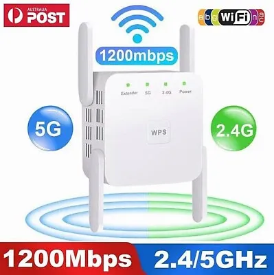 $34.95 • Buy 1200Mbps Dual Band Wireless WiFi Repeater Router Range Extender Signal Booster