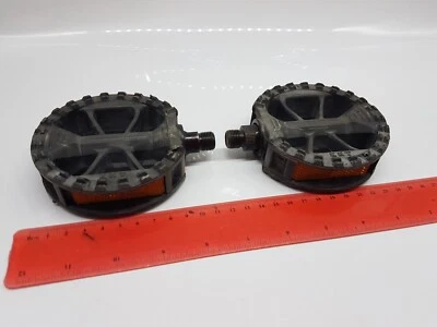 Old School KKT P8 Round Plastic Bmx Bike Pedals - For 3 Piece Cranks • $89.95