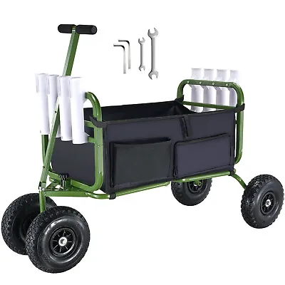 VEVOR Beach Fishing Cart Foldable Fishing Trolley 136 Kg With Balloon Tires • $309.99