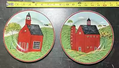 2 Brandon House Country Life Barn & Church Salad Plates Warren Kimble Sakura • $5.95