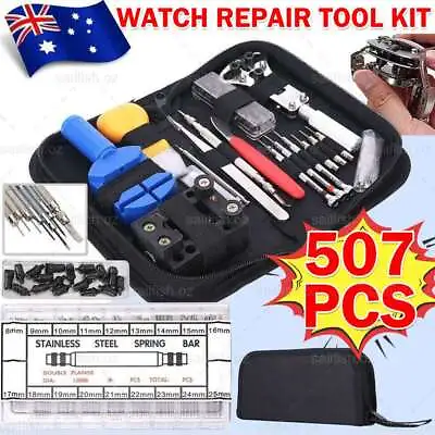 507PCS Watch Repair Tool Kit Back Case Opener Remover Spring Pin Bars Watchmaker • $17.45