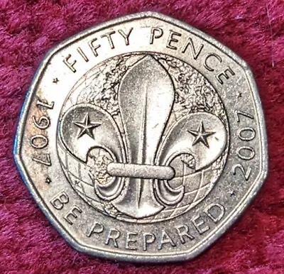2007 UK 50p Coin - Scouts - Circulated - Fifty Pence Piece • £1.10