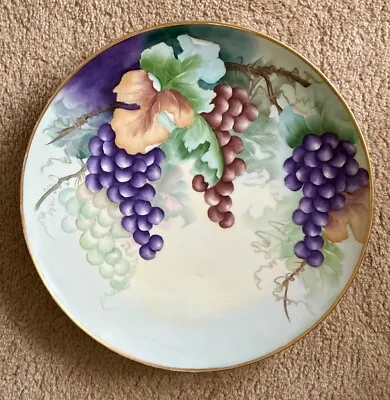 Antique T & V Limoges France Hand Painted Porcelain Plate Hanging Grapes 13 3/4” • $55