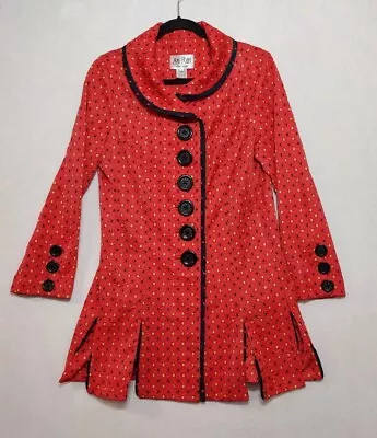 AN REN New York Jacket Dress Sz S RARE Red Dot Big Button Designer Longline • $54.60