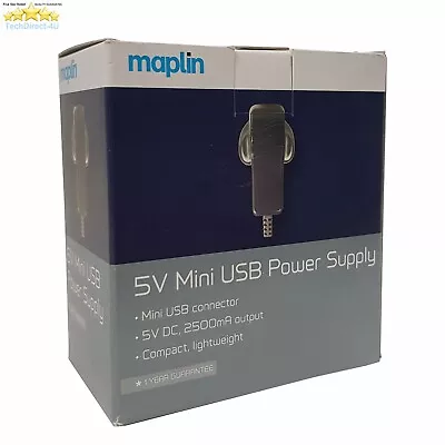 Certified Maplin 5V DC 2500mA Mini USB Power Supply RRP £14.99 • £8.99