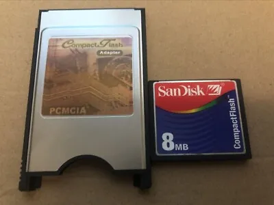 SANDISK  8MB Compact Flash +ATA PC Card PCMCIA Adapter JANOME Machines • $9.99