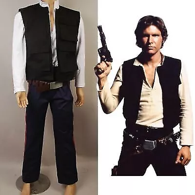 A New Hope ANH Han Solo Costume Cosplay Outfit Pants Shirt Vest • £59.86