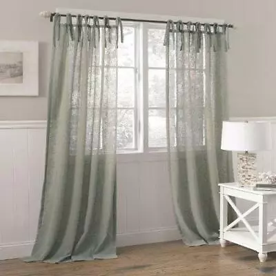 Laura Ashley Danbury Tie Top Sheer Window Curtain 1 Panel 84 Inch Length 42  • $33.19