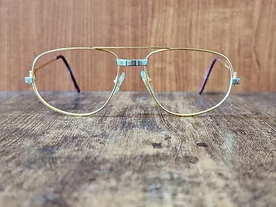 Vintage Cartier Romance Santos Gold Eyeglasses Frame Made In France 58/18 #530 • $350