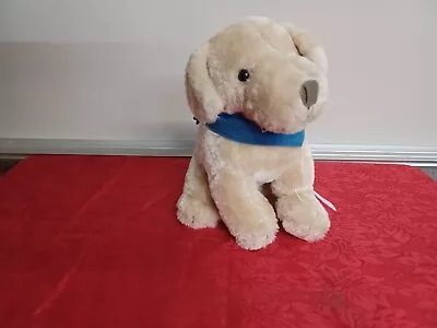 Golden Lab Puppy Dog Sits 9  Plush K9 Advantix II Logo Bandana Stuffed Soft Toy • $11.99