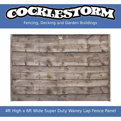 4ft High X 6ft Wide Super Duty Waney Lap Timber Garden Fence Panel • £48.50