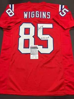 Jermaine Wiggins New England Patriots Autographed & Inscribed Custom Football Je • $59.25