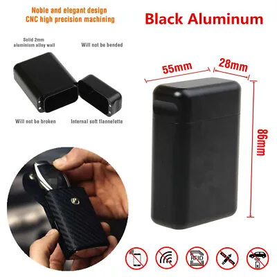 $27.41 • Buy Anti Theft Car Key Keyless Entry Fob Box Guard Signal Blocker Black Aluminum
