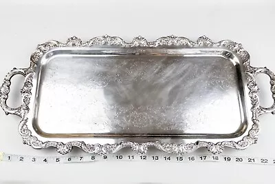 EPCA Old English By Poole 5031 Silver Plated Serving Tray With Handles - Vintage • $129.99