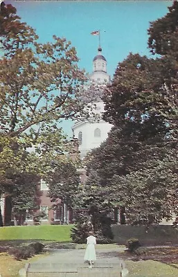 Vintage Maryland Chrome Postcard Annapolis State House • $0.99