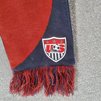 $65.45 • Buy VINTAGE USA Soccer Scarf One Size Red Blue Striped Logo Embroidered