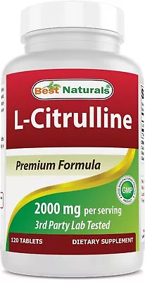 Best Naturals L-Citrulline 2000mg/Serving - Non-GMO - Gluten Free - 120 Tablets • $15.99