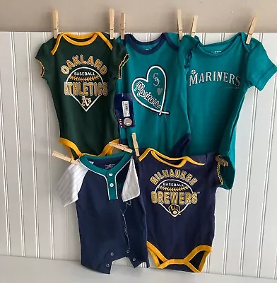 MLB Seattle Mariners Oakland A's Milwaukee Brewers Baby Bodysuit Romper NWT/NWOT • $6.99