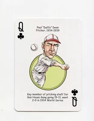 PAUL Daffy DEAN St. Louis Cardinals Artist Baseball Playing Card • $3.95