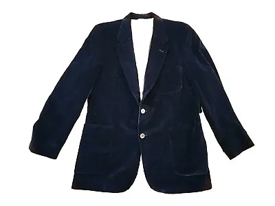 Vintage Mens Black BILL BLASS Blazer Jacket VELVET Sport Suit Coat Evening 42 • $39.99