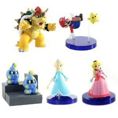 (5)Super Mario Galaxy Desktop Mascot Figure Set 2008 Nintendo Tomy • $99.99