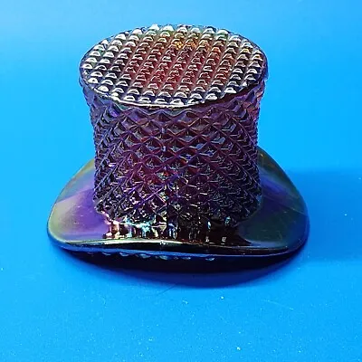 Vintage Westmoreland Iridescent Amethyst Carnival Glass Top Hat Toothpick Holder • $27.98