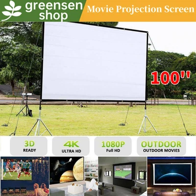 $56.88 • Buy AU 100  Projector Screen Stand Portable Outdoor Movie Screen HD 4K Projection