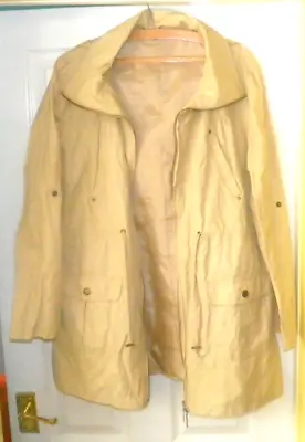 David Barry Size Small  Beige/Ivory  Jacket Rain Coat  Pockets And Hood. • £4.50