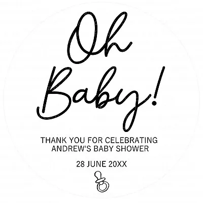 Custom Baby Shower Thank You Favour Stickers Round Sticker D5 • $7.50