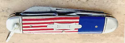 Vintage IKCO Imperial Knife Co. Red White & Blue Scout Knife C.1925-1940 • $51