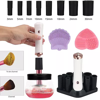 Electric Makeup Brush Cleaner Dryer Tool Cleaning Mat For Women Beauty Gift AUS • $22.85