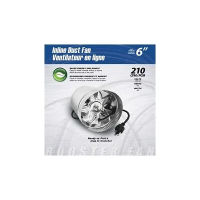 Vortex Fan Inline Axial Tube 6'' 210 Cfm • $36.21