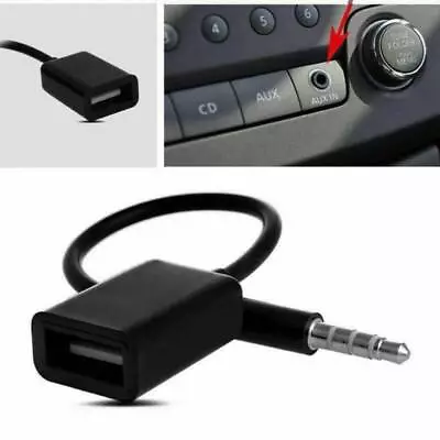 Car Parts AUX Jack Audio Input Cord Cable Car MP3 3.5mm Male To USB Port Adapter • $2.52