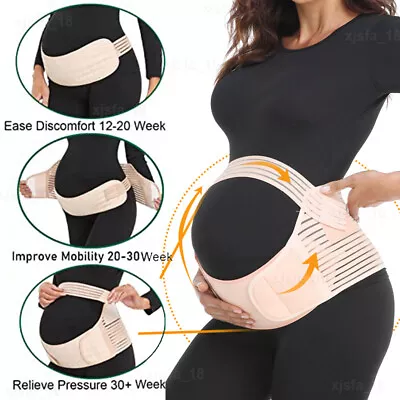 Maternity Pregnancy Belt Lumbar Back Support Waist Band Belly Bump Brace Strap • £14.99