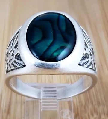 Wheeler Mens Paua Shell Sterling Silver Ring - Thunder Bird Kcsrp239 • $99.99