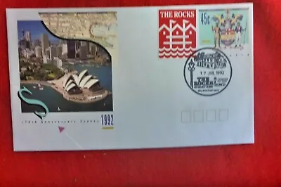 150th Anniv Of Sydney Pse North Sydney Rocks Pictorial Postmark Tied Sticker • $3.89