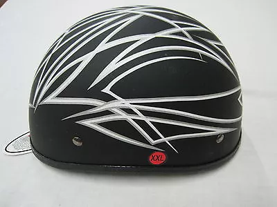  Vega Half Helmet (v7353-056) Tribal Graphics Flat Black Size Xxl • $30