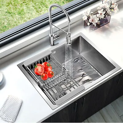 Stainless Steel Kitchen Sink Large Super Deep Single Bowl Square Sink Undermount • £56.99