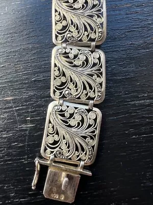 Vintage Filigree Sterling Silver Bracelet • $59