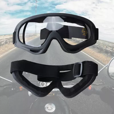 1* Motorcycle Goggles Fits Over Glasses Anti-Fog Shatterproof Clear Lenses UV400 • $7.76